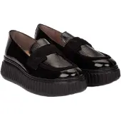 Wonders för kvinnor. A-5203_2025_5792 Loafers i skinn XFLY 03 Svart (39), Hud, 3 till 5 cm, Ingen, Casual