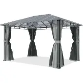 TOOLPORT Hardtop paviljong 3x4m, inkl. 4 gardiner, mid grey