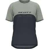 SCOTT - MTB-kläder - Vertic DRI SS Tee M Dark Blue Spray Grey för UnisexBomull - Storlek S - Marinblå