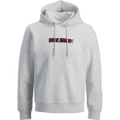 Jack & Jones Sweatshirt 'JJMUNK' karminröd / svart / vitmelerad