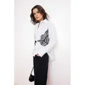 Trendyol Blus svart / vit