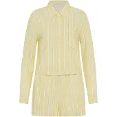 LASCANA Kort pyjamas duvblå / gul / vit