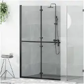 vidaXL Walk-In duschvägg Svart 120 x 6,5 x 190 cm