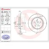 Brembo Bromsskiva 08D41611 bak, full, 1 Stycke