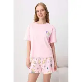 Trendyol Kort pyjamas pastellgul / lavendel / rosa / svart