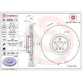 Brembo Bromsskiva 09D89813 fram, ventilerad, höggradigt förkolnad, 1 Stycke
