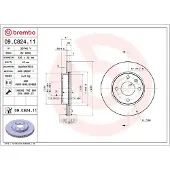 Brembo Bromsskiva 09C82411 fram, ventilerad, 1 Stycke