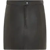 Infinity Leather Damers svarta läder-Biker Pencil Short Minikjol - Luxe