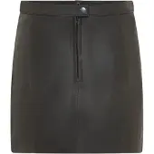 Infinity Leather Damers svarta läder-Biker Pencil Short Minikjol - Harper
