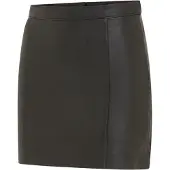 Infinity Leather Damers svarta läder-Biker Pencil Short Minikjol - Harper