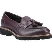 Hush puppies Ginny Läder Dam Plommon Bred Passform Loafers