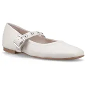 Hush puppies Charlene Stud Ballerina Läder Kvinna Elfenbensfärgade Tofflor