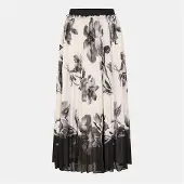 Ted Baker Kvinnors Plisserad Midi Blommönstrad Volangkjol i Elfenben