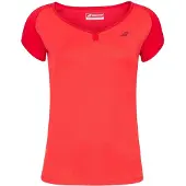 Babolat Girls Play T-shirt med båtringning och kapsylärmad tröja (Tomat röd)