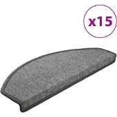 vidaXL 15 st Trappstegsmattor mörkgrå 65x24x4 cm