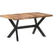 vidaXL Matbord 160x80x75 cm massivt trä med honungsfinish