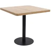 vidaXL Bistrobord 80x80 cm | Ljusbrun | MDF | Stål | Fyrkantigt