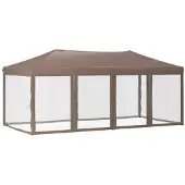 vidaXL Hopfällbart partytält med sidoväggar taupe 3x6 m