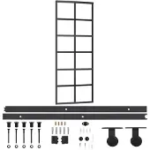 vidaXL Skjutdörr med beslagset ESG glas och aluminium 76x205 cm