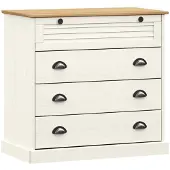 vidaXL Byrå VIGO vit 80x40x76 cm massiv furu