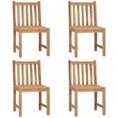 vidaXL Trädgårdsstolar 4 st massiv teak