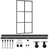 vidaXL Skjutdörr med beslagset ESG glas och aluminium 102x205 cm
