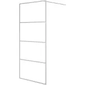vidaXL Duschvägg silver 90x195 cm klart ESG-glas