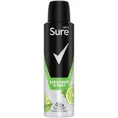 Sure Men Bergamot & Mint Anti-Perspirant Deodorant Spray - 150 ml