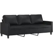 vidaXL 3-sitssoffa svart 180 cm konstläder