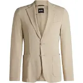 BOSS Herrblazer med struktur och skårhals (Ljusbeige)