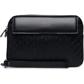 Calvin Klein Axelremsväska 'REFINED EMBLEM MIX POUCH BORSA' svart