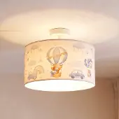 Duolla Taklampa Kids Print , Blå, Barnrum, Textil / tyger / siden, Taklampa