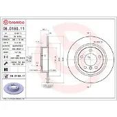 Brembo Bromsskiva 08D18011 bak, full, höggradigt förkolnad, 1 Stycke