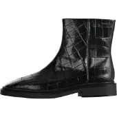 Calvin Klein Leather Croc Effect Ankle Boots