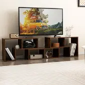 24.Se TV-bänk 3-delad med öppna hyllor – Brun