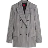HUGO Regular-fit hourglass blazer in pinstripe fabric