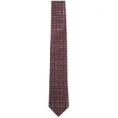 BOSS Silk jacquard tie with a micro pattern