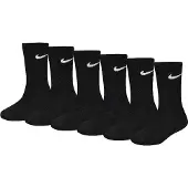 Nike Strumpor - Crew - 6-pack - Svart - - 27/35 - Strumpor