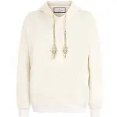 Philipp Plein Washed Hoodie Tennis Club Crystals Crystal