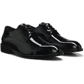 BOSS Patent-leather Derby shoes with ornamental stitching