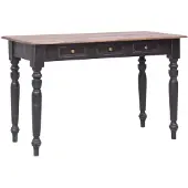 vidaXL Skrivbord med 3 lådor 117x57x75 cm Massivt mahognyträ