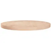 vidaXL Rund bordsskiva Ø80x4 cm obehandlat massiv ek