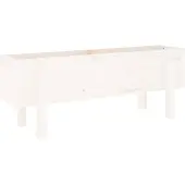 vidaXL Odlingslåda på ben 101x30x38 cm vit massiv furu