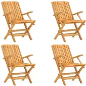 vidaXL Hopfällbara trädgårdsstolar 4 st 61x67x90 cm massiv teak