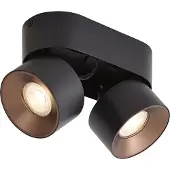 QAZQA Modern Surface Spotlight Black GU10 50mm 2-Light Tiltable - Echo