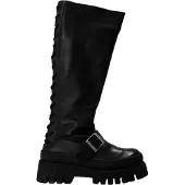 Steve madden Dam Chez Läder Knähöga Stövlar (Svarta)