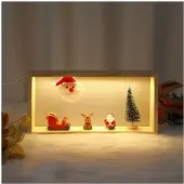 Semoic Nattlampsställ för Jul, LED-Tomte, Dekorationer, Presentationsställ, Julgransdekorationsställ A