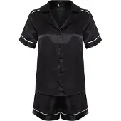 Trendyol Kort pyjamas svart / vit