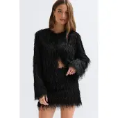 Gina Tricot  - Fringe jacket - kavajer - Svart - L - Dam