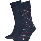 Tommy Hilfiger 2 Pack Argyle Flag Embroidery Socks